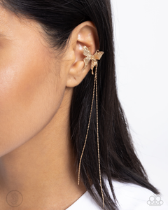 Paparazzi Take Flight - Gold Earrings (Ear Cuffs)