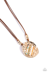 Paparazzi Handcrafted Hallmark - Gold Necklace &  Paparazzi High-WIRE Hallmark - Gold Bracelet Set