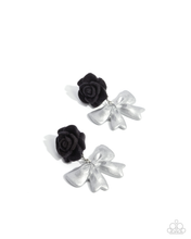 Load image into Gallery viewer, Paparazzi Rosette Rarity - Black Earrings
