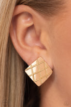 Load image into Gallery viewer, Paparazzi PLAID and Simple - Gold Earrings (Clip On)
