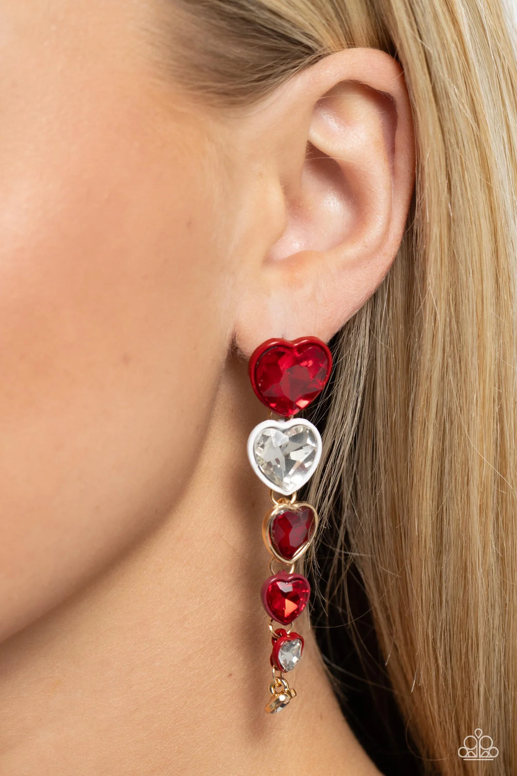 Paparazzi Cascading Casanova - Red Earrings
