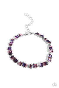 Paparazzi Easygoing Emeralds - Purple Necklace & Paparazzi Emerald Ensemble - Purple Bracelet & Paparazzi Effortless Emeralds - Purple Earrings Set