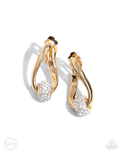 Load image into Gallery viewer, Paparazzi Secret Standout - Gold Earrings (Clip-On)
