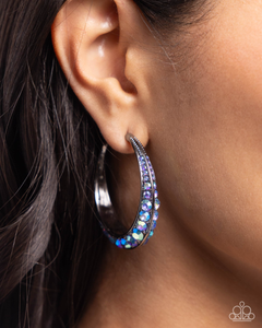 Paparazzi Embedded Edge - Blue Earrings