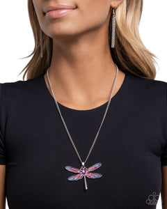 Paparazzi DRAGONFLY to the Sky - Purple Necklace