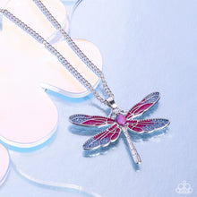 Load image into Gallery viewer, Paparazzi DRAGONFLY to the Sky - Purple Necklace
