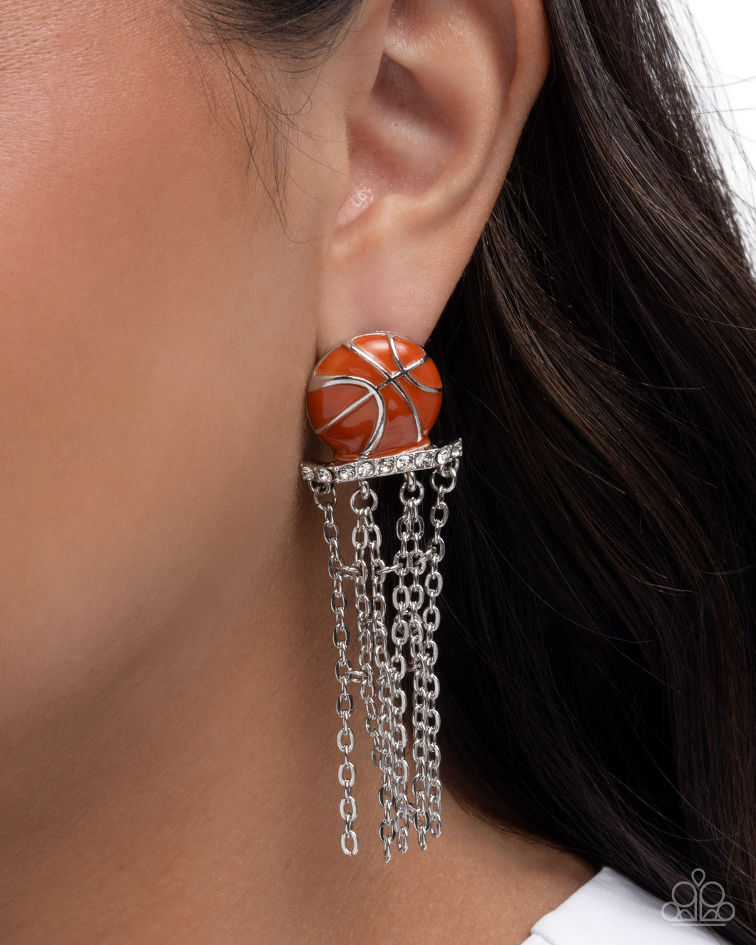 Paparazzi’s Slam Dunk Shimmer - Orange Earrings
