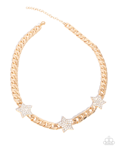 Paparazzi Uncle Sam Stars - Gold Necklace