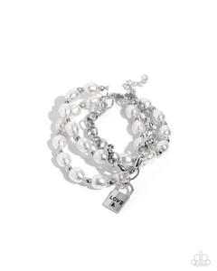 Paparazzi LOVE-Locked Legacy - White Bracelet