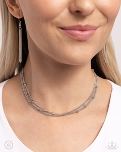 Paparazzi Satellite Strands - Silver Necklace (Choker)