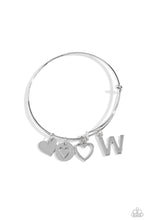 Load image into Gallery viewer, Paparazzi Making It INITIAL - Silver - W Bracelet (with hearts)
