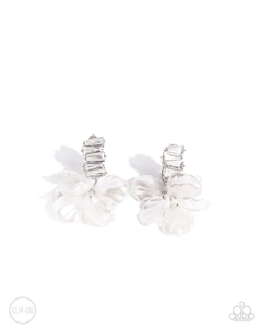 Paparazzi Stacked Sprigs - White Earrings (Clip On)