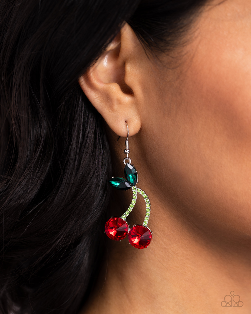 Paparazzi Cherry Cameo - Red Earrings