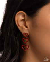 Load image into Gallery viewer, Paparazzi Sweetheart Succession - Red Earrings
