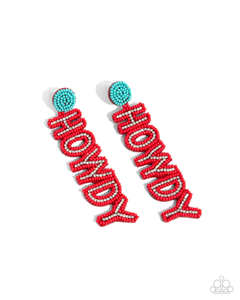 Paparazzi Howdy Headline - Red Earrings