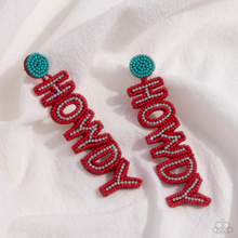 Load image into Gallery viewer, Paparazzi Howdy Headline - Red Earrings
