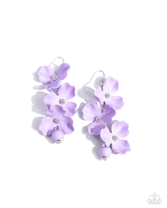 Paparazzi Plentiful Petals - Purple Earrings