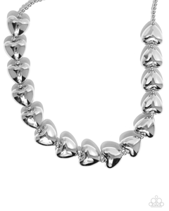 Paparazzi Hello Heartstrings - Silver Necklace