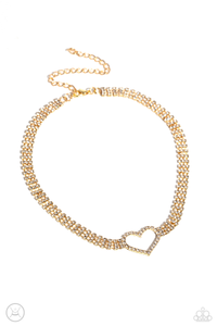 Paparazzi Rows of Romance - Gold Necklace (Choker)