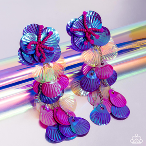 Paparazzi Under the Waves - Purple Earrings (July 2024 Life Of The Party)