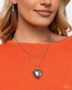 Paparazzi Halting Hearts - Silver Necklace