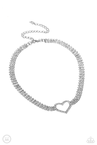 Paparazzi Rows of Romance - White Necklace (Choker)