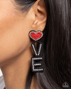 Paparazzi Visible Valentines - Black Earrings