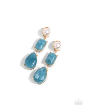 Load image into Gallery viewer, Paparazzi Marbled Masterpiece - Blue Earrings &amp;  Paparazzi Marbled Mirage - Blue Bracelet Set
