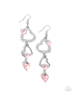 Paparazzi Courting Cascade - Pink Earrings