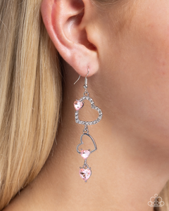 Paparazzi Courting Cascade - Pink Earrings