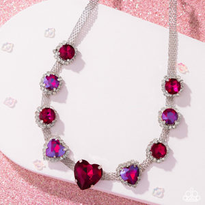 Paparazzi Valentines Vibe - Pink Necklace (Choker)