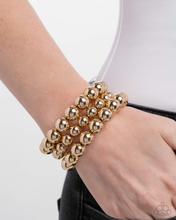 Load image into Gallery viewer, Paparazzi Refreshing Raindrops - Gold Bracelet
