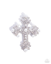 Load image into Gallery viewer, Paparazzi Candescent Cross - White Brooch
