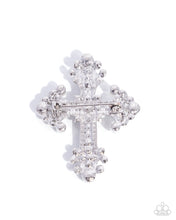 Load image into Gallery viewer, Paparazzi Candescent Cross - White Brooch
