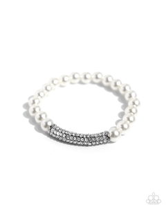 Paparazzi Elegance Embodied - White Bracelet