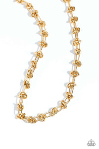 Paparazzi Knotted Kickoff - Gold Necklace