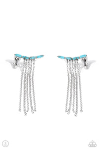 Paparazzi Fault Line Fringe - Blue Earrings (Ear Crawler)