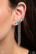 Load image into Gallery viewer, Paparazzi Fault Line Fringe - Blue Earrings (Ear Crawler)
