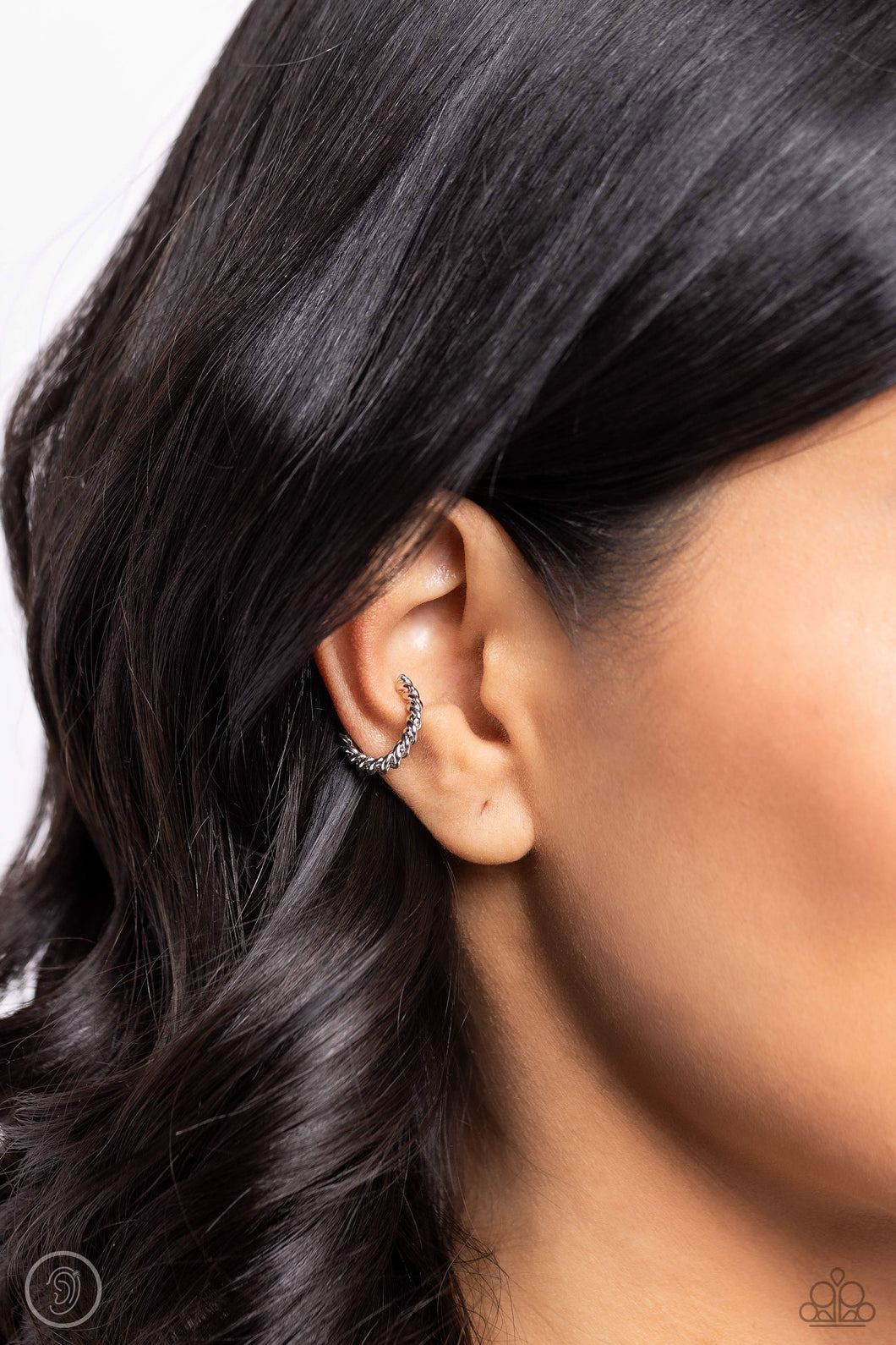 Paparazzi Twisted Travel - Silver Earrings (Ear Cuff)