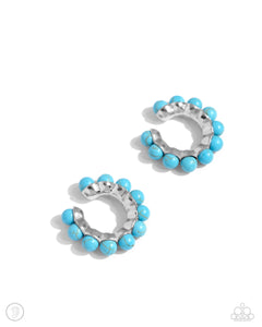 Paparazzi Southwestern Spiral - Blue Earrings (Ear Cuffs)