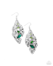 Load image into Gallery viewer, Paparazzi Hammered Hemisphere - Green Earrings
