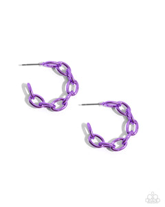 Paparazzi Colorful Cameo - Purple Earrings