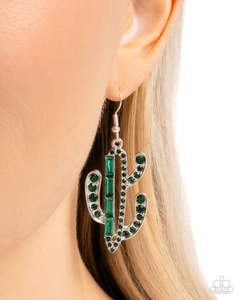 Paparazzi Cactus Confidence - Green Earrings