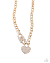 Load image into Gallery viewer, Paparazzi Lock Up Your Love - Gold Necklace
