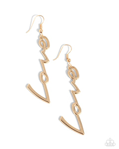 Paparazzi Light-Catching Letters - Gold Earrings