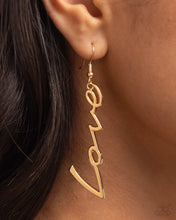 Load image into Gallery viewer, Paparazzi Light-Catching Letters - Gold Earrings
