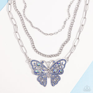 Paparazzi Winged Wonder - Blue Necklace