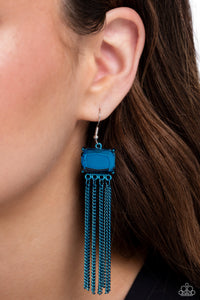 Paparazzi Dreaming Of TASSELS - Blue Earrings