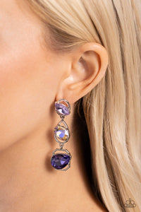 Paparazzi Dimensional Dance - Purple Earrings