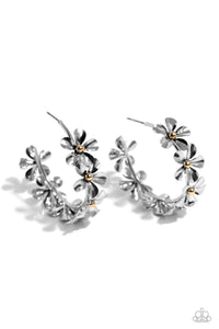 Paparazzi Floral Flamenco - Silver Earrings